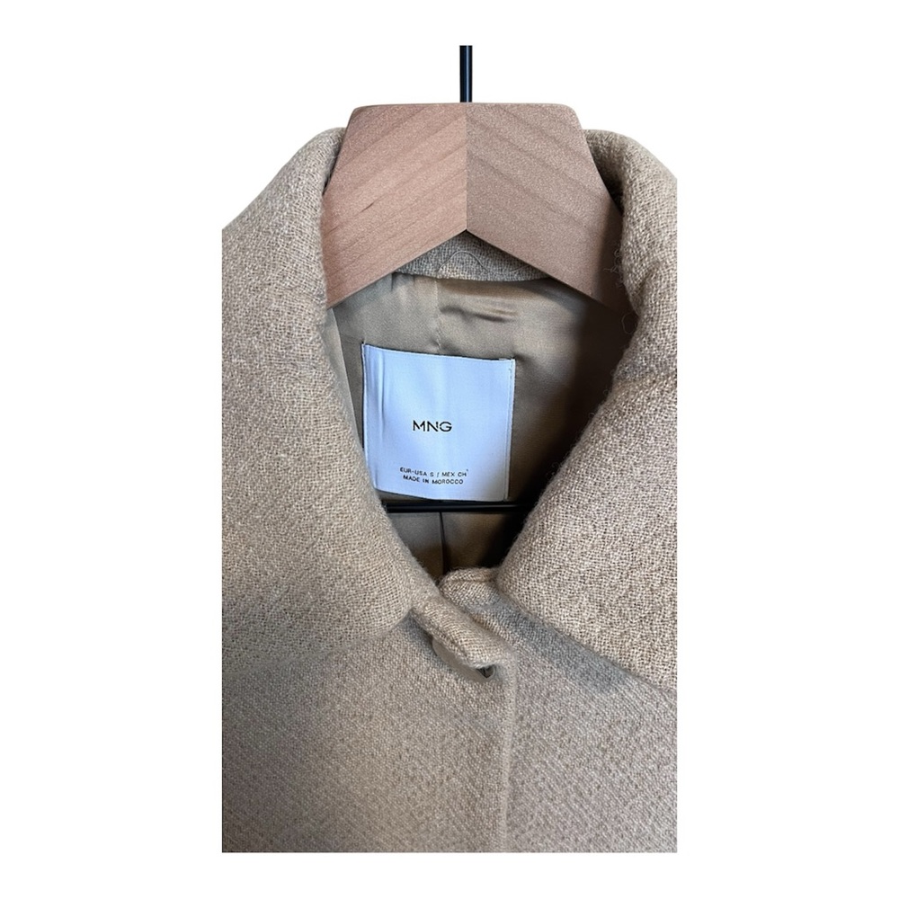 Mango Button-Down Point Collar Short Jacket - Tan… - image 2